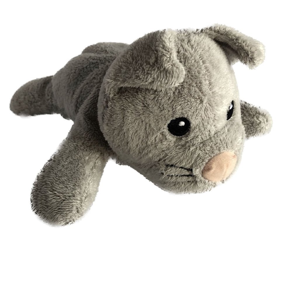 Melissa & Doug Stuffed Kitty Cat Plush Grey Pink Fuzzy Nose 9" Long - Picture 5 of 6